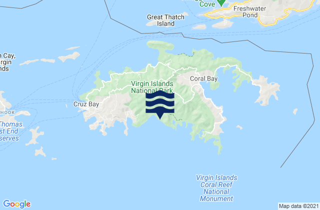 Mapa de mareas Saint John Island, U.S. Virgin Islands
