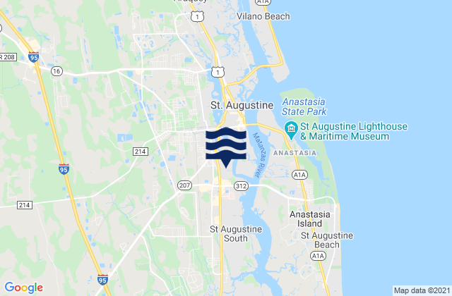 Mapa de mareas Saint Johns River at Racy Point, United States
