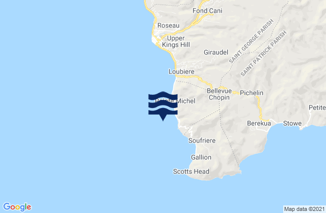 Mapa de mareas Saint Luke, Dominica