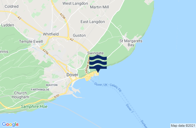 Mapa de mareas Saint Margarets Bay, United Kingdom