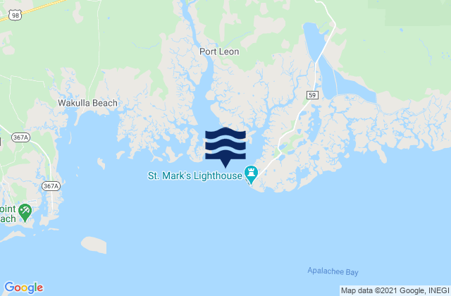 Mapa de mareas Saint Marks, Saint Marks River, Apalachee Bay, United States