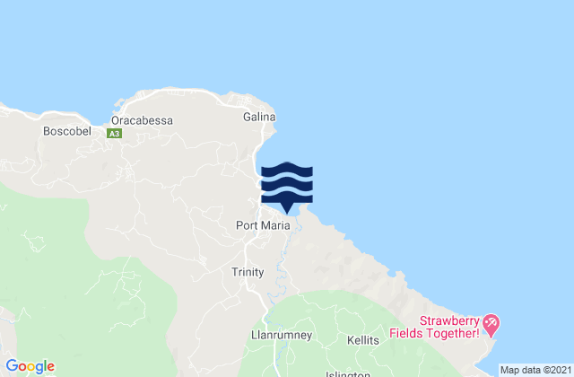 Mapa de mareas Saint Mary, Jamaica