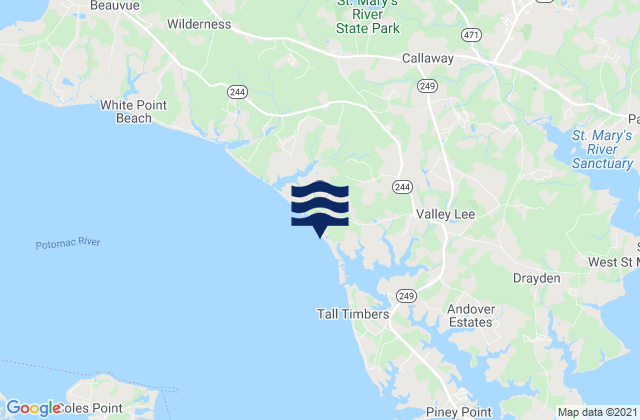 Mapa de mareas Saint Mary's County, United States