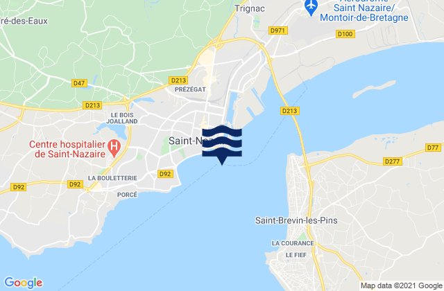 Mapa de mareas Saint Nazaire, France