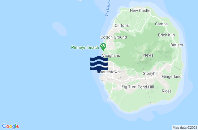 Mapa de mareas Saint Paul Charlestown, Saint Kitts and Nevis