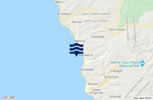 Mapa de mareas Saint Paul, Dominica