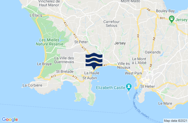 Mapa de mareas Saint Peter, Jersey