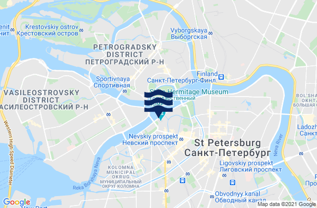 Mapa de mareas Saint Petersburg, Russia