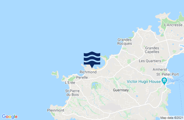 Mapa de mareas Saint Saviour, Guernsey