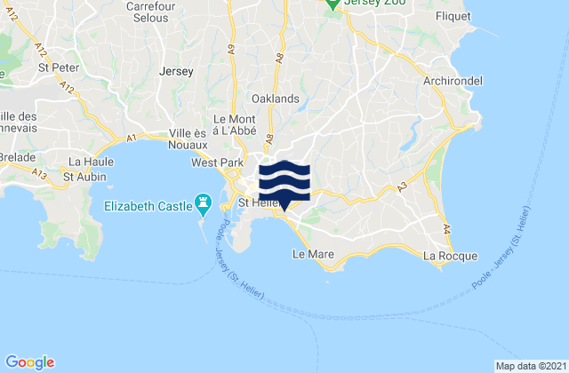 Mapa de mareas Saint Saviour, Jersey