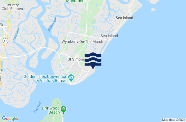 Mapa de mareas Saint Simons Island, United States