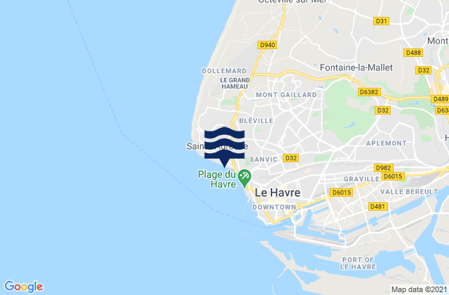 Mapa de mareas Sainte-Adresse, France