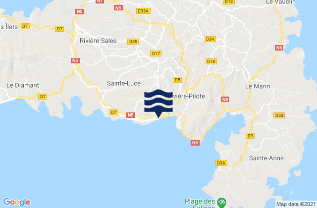 Mapa de mareas Sainte-Luce, Martinique