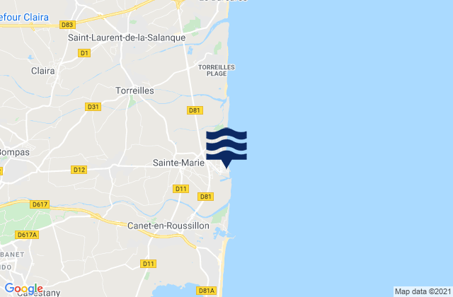 Mapa de mareas Sainte-Marie-Plage, France