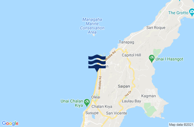 Mapa de mareas Saipan Harbor Saipan Island, Northern Mariana Islands