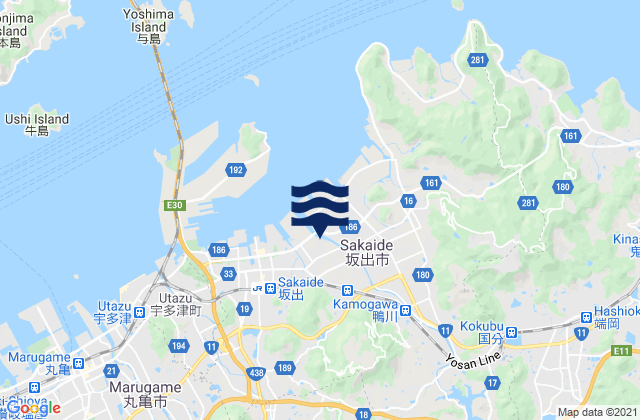 Mapa de mareas Sakaide Shi, Japan