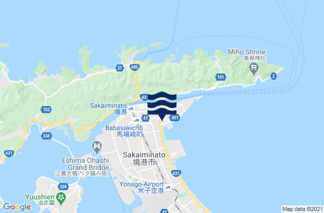 Mapa de mareas Sakaiminato, Japan