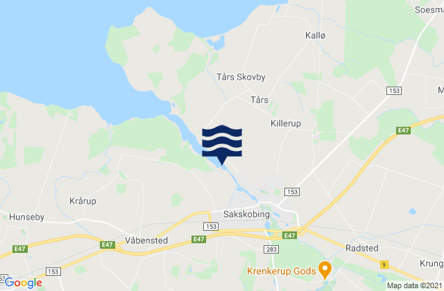 Mapa de mareas Sakskøbing, Denmark