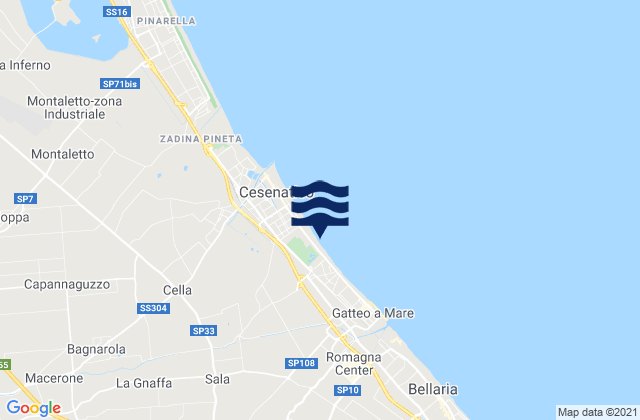 Mapa de mareas Sala, Italy