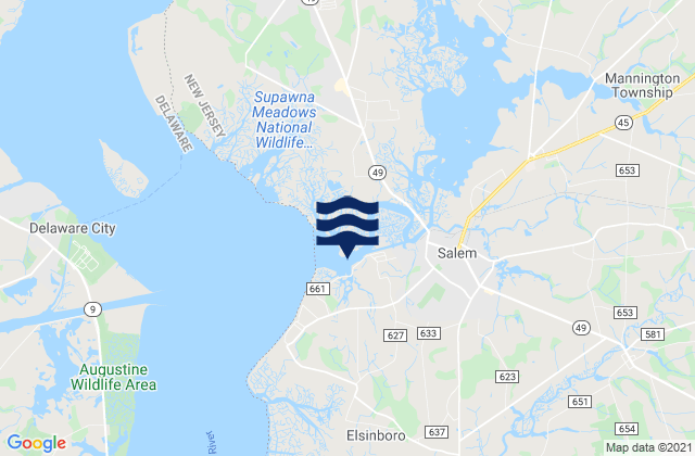 Mapa de mareas Salem River entrance, United States
