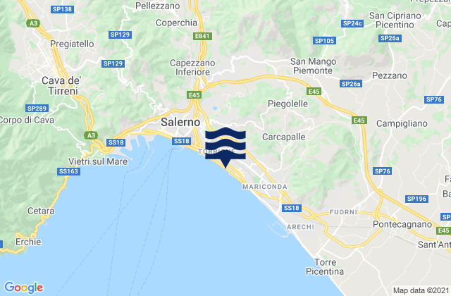 Mapa de mareas Salerno, Italy