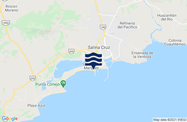 Mapa de mareas Salina Cruz, Mexico