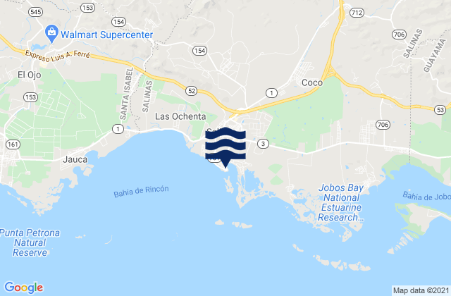 Mapa de mareas Salinas Barrio-Pueblo, Puerto Rico