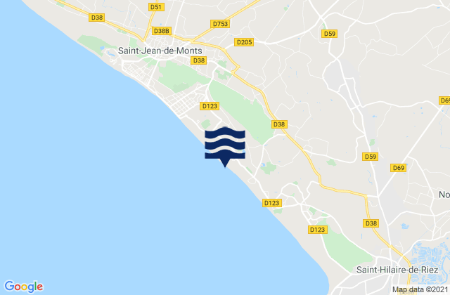 Mapa de mareas Sallertaine, France