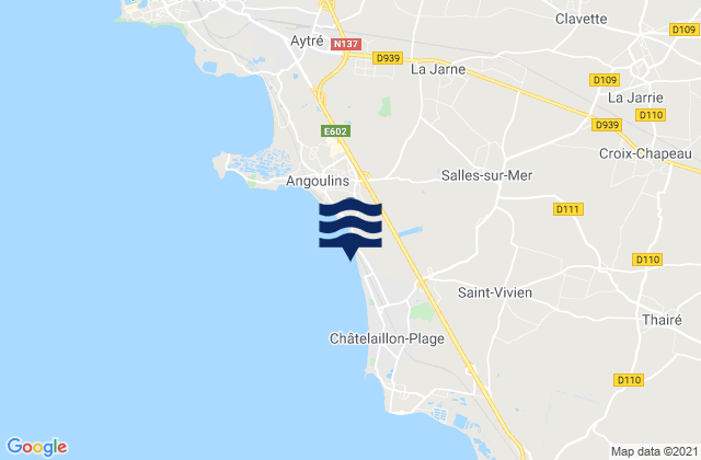 Mapa de mareas Salles-sur-Mer, France