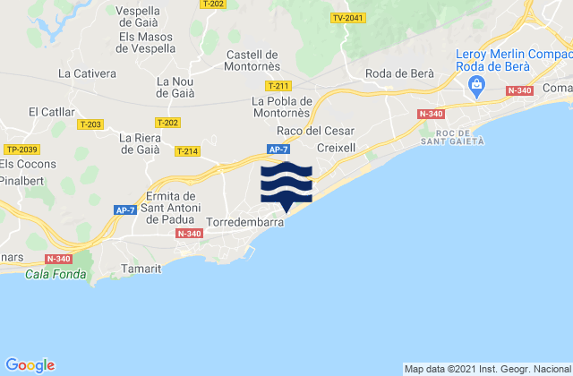 Mapa de mareas Salomó, Spain