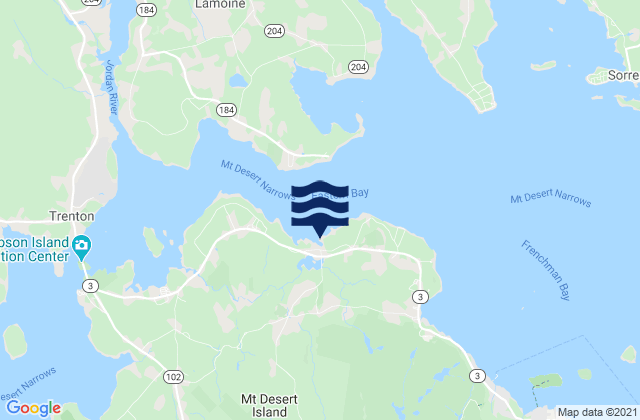 Mapa de mareas Salsbury Cove, United States
