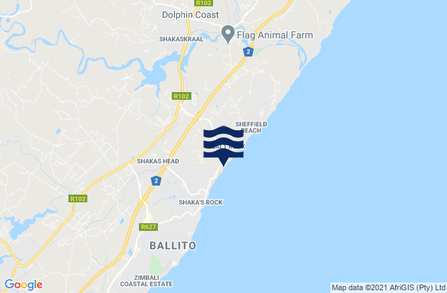 Mapa de mareas Salt Rock, South Africa