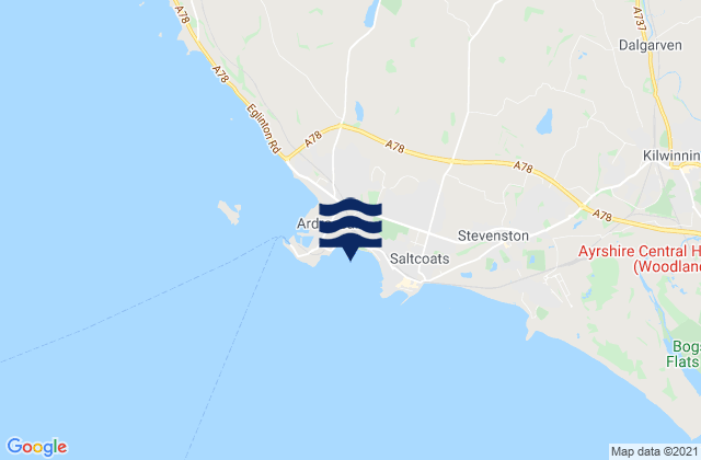 Mapa de mareas Saltcoats Beach, United Kingdom