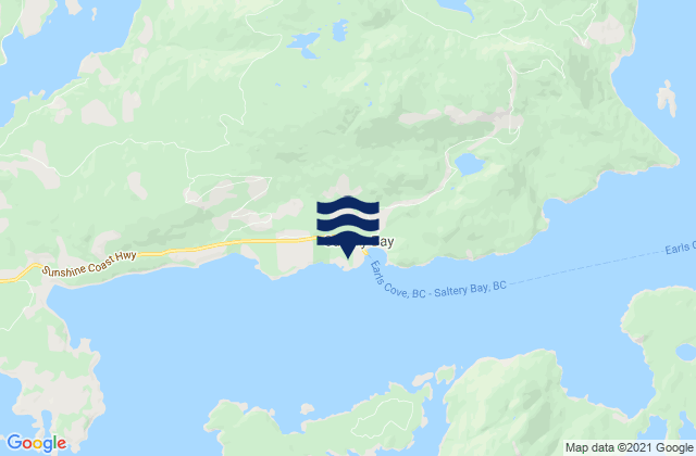 Mapa de mareas Saltery Bay, Canada