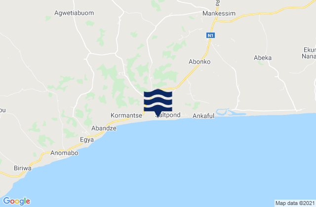 Mapa de mareas Saltpond, Ghana