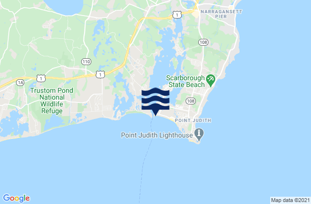 Mapa de mareas Salty Brine State Beach, United States