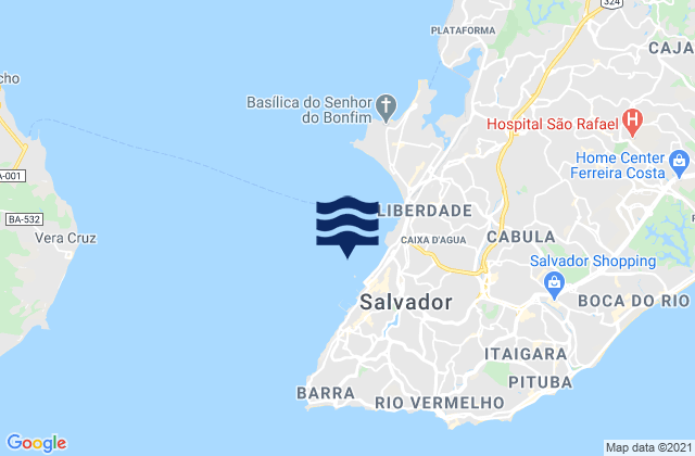 Mapa de mareas Salvador, Brazil