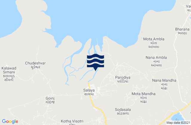 Mapa de mareas Salāya, India
