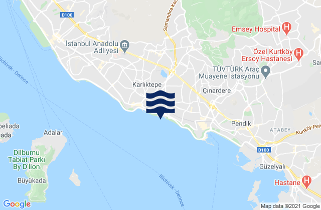 Mapa de mareas Samandıra, Turkey
