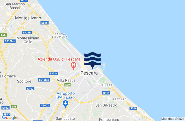 Mapa de mareas Sambuceto, Italy
