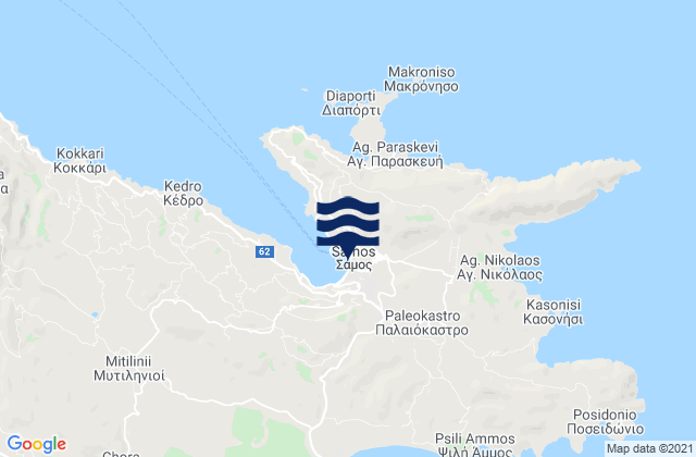 Mapa de mareas Samos, Greece
