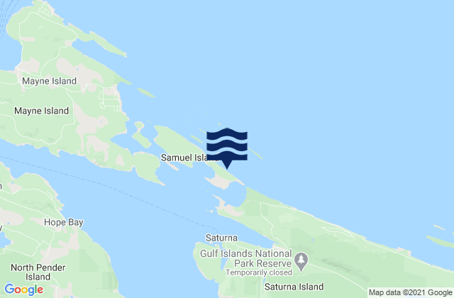 Mapa de mareas Samuel Island (North Shore), United States