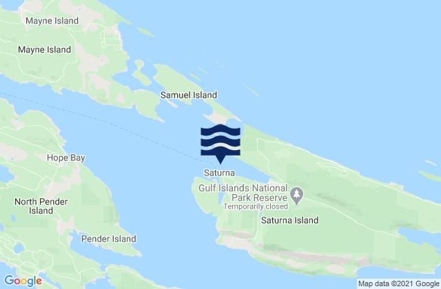 Mapa de mareas Samuel Island (South Shore), United States