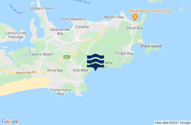 Mapa de mareas Samurai Beach, Australia