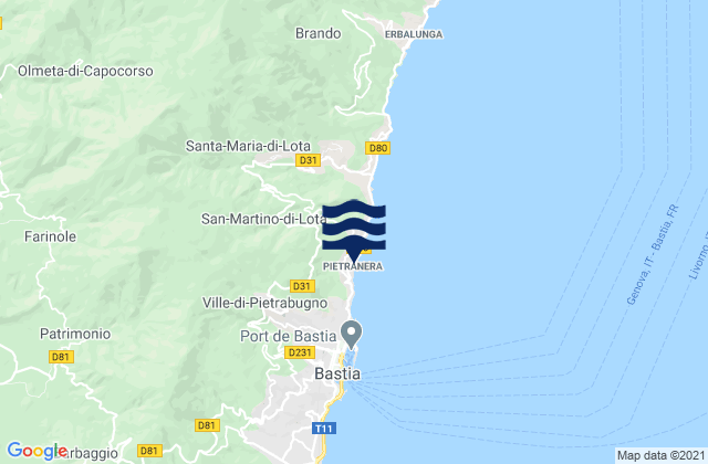 Mapa de mareas San-Martino-di-Lota, France