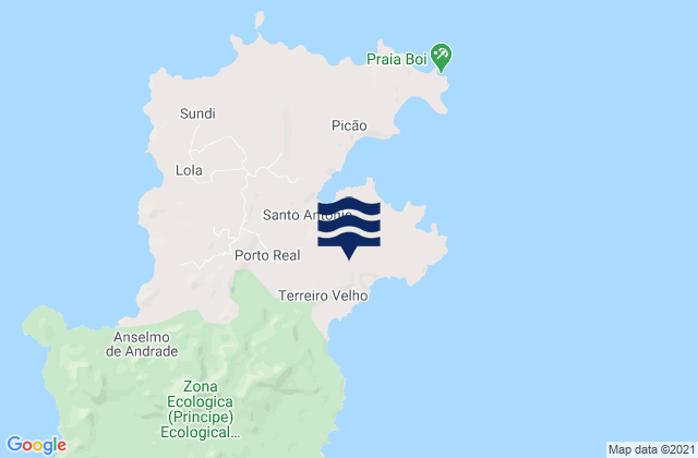 Mapa de mareas San Antonio Bay Ilha do Principe, Sao Tome and Principe