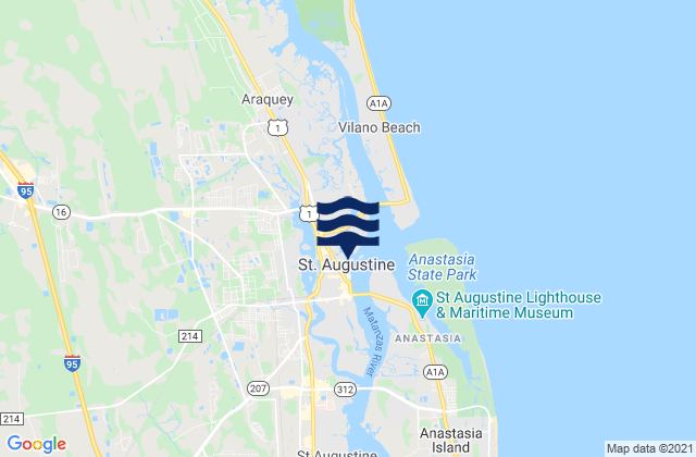 Mapa de mareas San Augustine, United States