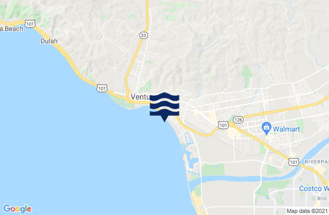 Mapa de mareas San Buenaventura State Beach, United States