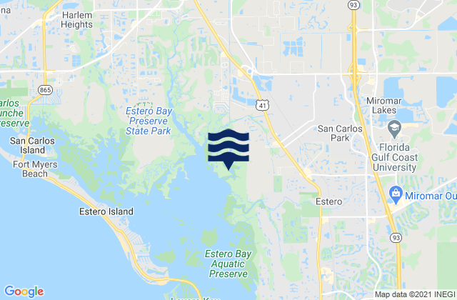 Mapa de mareas San Carlos Park, United States