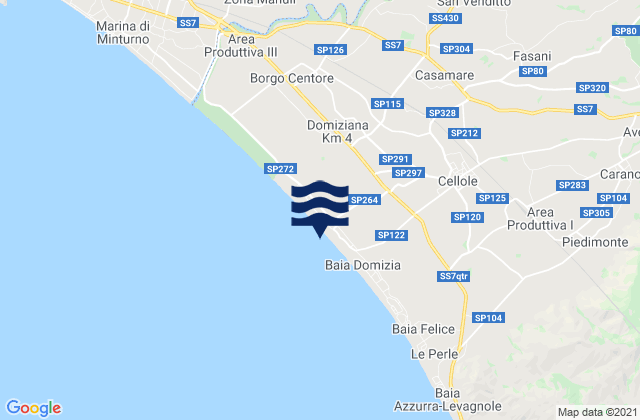 Mapa de mareas San Castrese, Italy